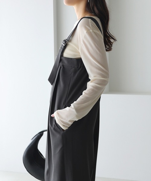 「andme」 「alma design」オーバーオール M チャコールグレー レディース_画像9