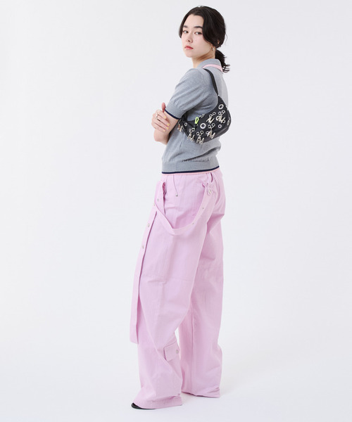 ショルダーバッグ バッグ MSGM GROMMET CRESCENT ロゴグロメッツ/ブラック レディースの画像