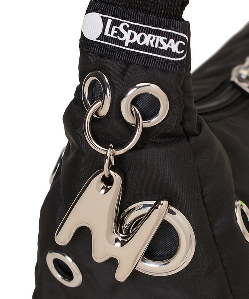 ショルダーバッグ バッグ MSGM GROMMET CRESCENT ロゴグロメッツ/ブラック レディースの画像