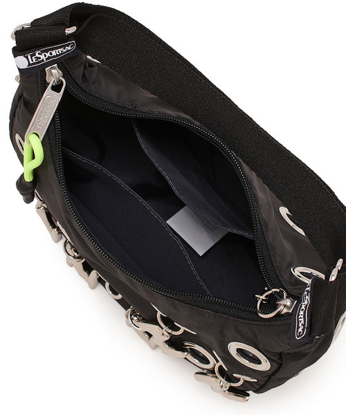 ショルダーバッグ バッグ MSGM GROMMET CRESCENT ロゴグロメッツ/ブラック レディースの画像