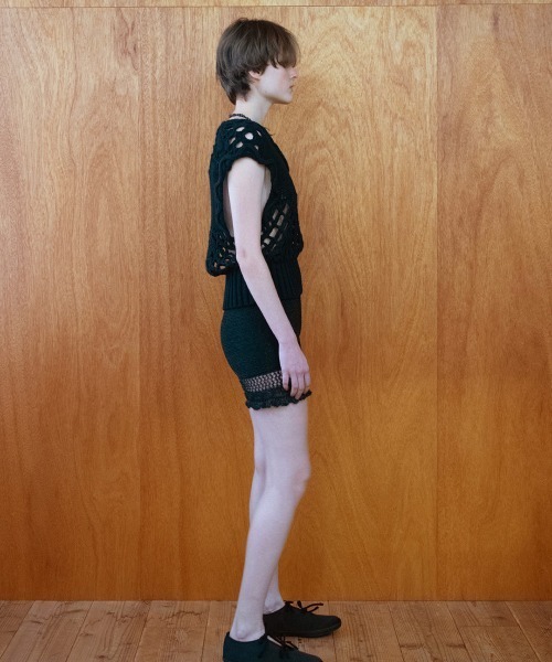 ベスト/ジレ leinwande Mohair mixed fringe top ivory leinwande（ラインヴァンド） ベスト ジレ Landscape Intarsia Knit