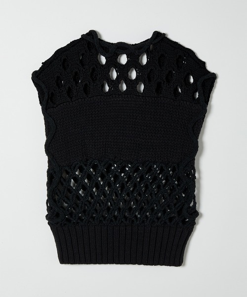 leinwande（ラインヴァンド） ベスト ジレ Mix Yarn Crochet Top