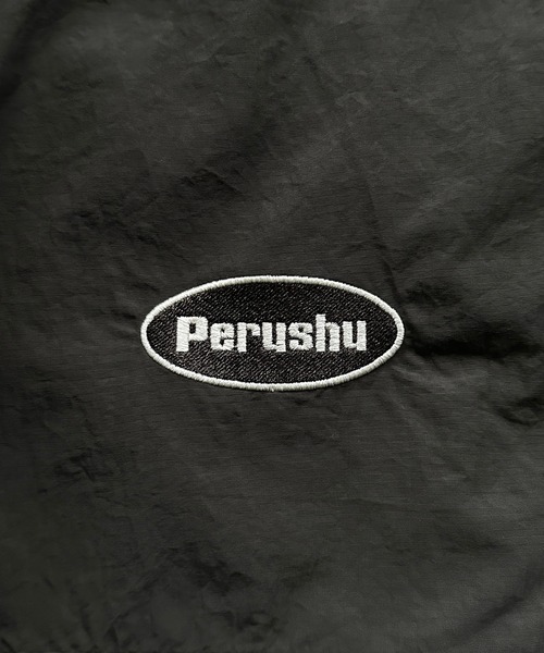 「Perushu」 ナイロンブルゾン LARGE チャコールグレー メンズ_画像5