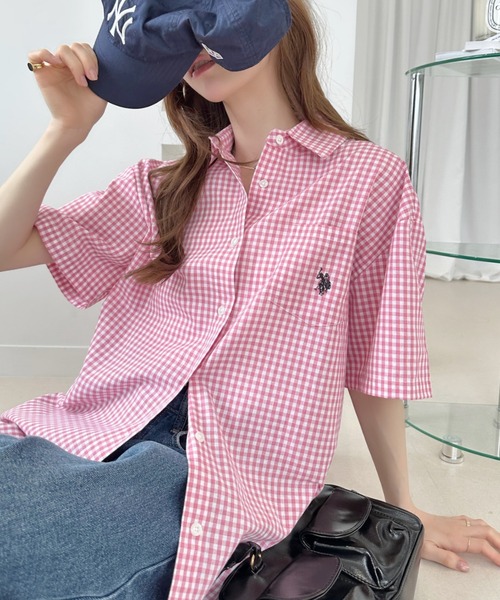 U.S. POLO ASSN.（ユーエスポロアッスン） ブラウス シャツ 半袖 「Ada 
