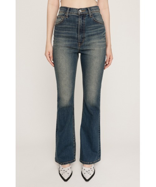 「SLY」 ブーツカットデニムパンツ 23inch ダークブルー レディース_画像4