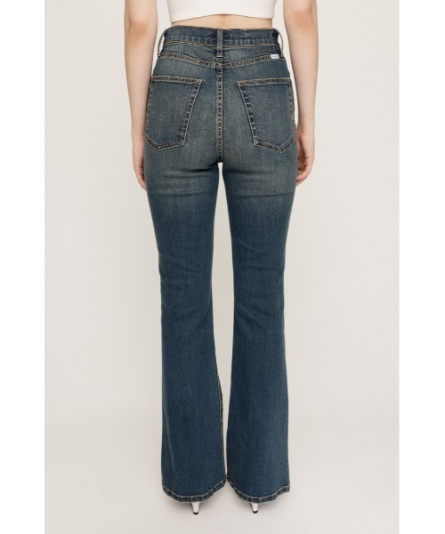 「SLY」 ブーツカットデニムパンツ 23inch ダークブルー レディース_画像6