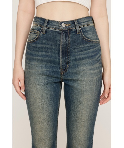 「SLY」 ブーツカットデニムパンツ 23inch ダークブルー レディース_画像7