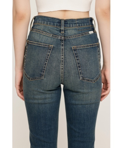 「SLY」 ブーツカットデニムパンツ 23inch ダークブルー レディース_画像8