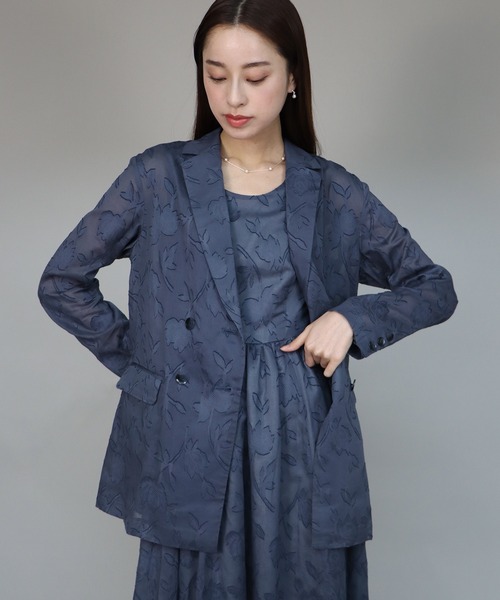 「J by blue」 テーラードジャケット MEDIUM ネイビー レディース_画像2