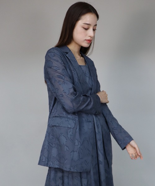 「J by blue」 テーラードジャケット MEDIUM ネイビー レディース_画像3
