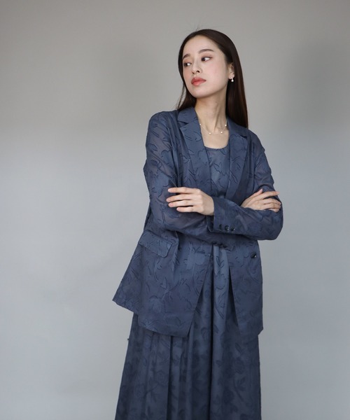 「J by blue」 テーラードジャケット MEDIUM ネイビー レディース_画像4