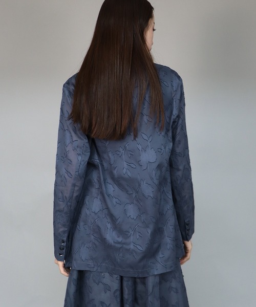 「J by blue」 テーラードジャケット MEDIUM ネイビー レディース_画像6