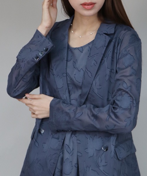 「J by blue」 テーラードジャケット MEDIUM ネイビー レディース_画像7