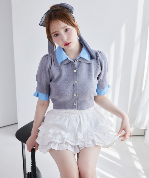 「one after another NICE CLAUP」 フリルスカート FREE オフホワイト レディース_画像4