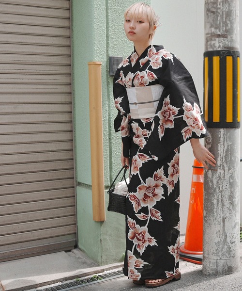 浴衣・単品・黒・ 浴衣単品 有松絞り浴衣 女性 有松しぼり浴衣 黒地 お