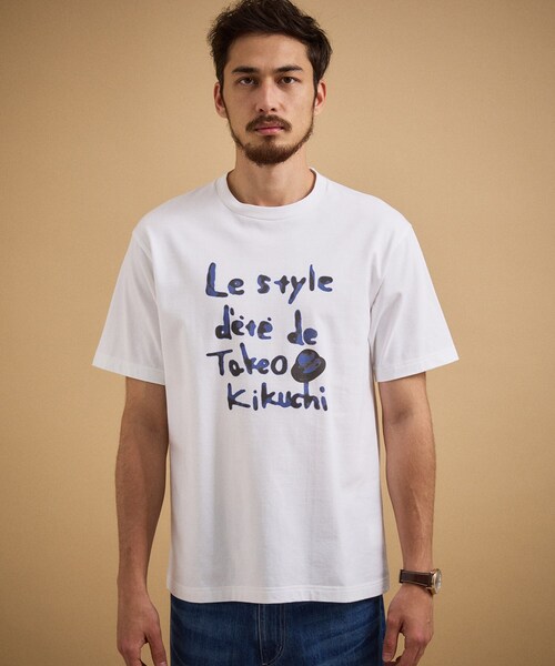 【公式・直筆サイン入】デフテック　希少デザインTシャツ　himiko アート TAKEO KIKUCHI（タケオキクチ） tシャツ 水彩ペイント アートロゴT