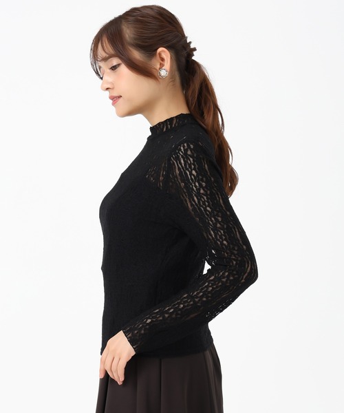 「MISCH MASCH」 長袖カットソー フリ- ブラック レディース_画像6
