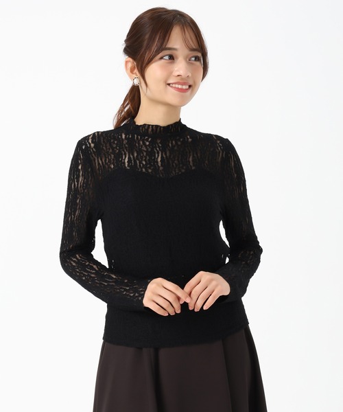 「MISCH MASCH」 長袖カットソー フリ- ブラック レディース_画像7