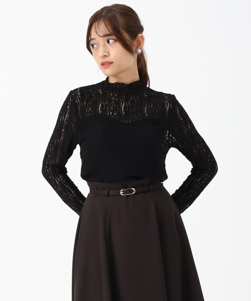 「MISCH MASCH」 長袖カットソー フリ- ブラック レディース_画像9