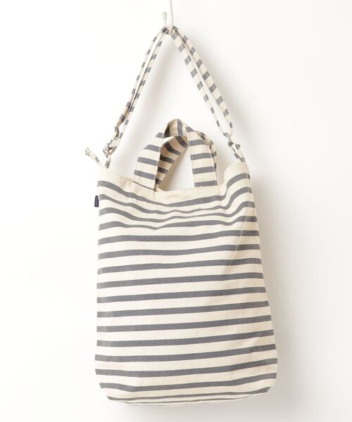 「BAGGU」 ボーダー柄2WAYバッグ - グレー レディース_画像2
