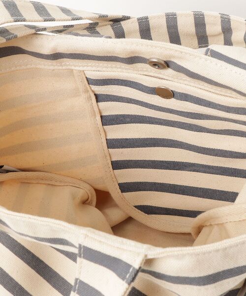 「BAGGU」 ボーダー柄2WAYバッグ - グレー レディース_画像4