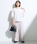 tシャツ 「華奢見え」ジャカード ドルマントッ...の詳細画像3