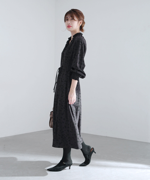 「La TOTALITE」 長袖ワンピース - ブラック レディース_画像6