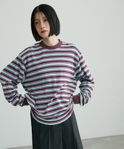 「ADAM ET ROPE'」 長袖カットソー FREE ブラウン レディース_画像7