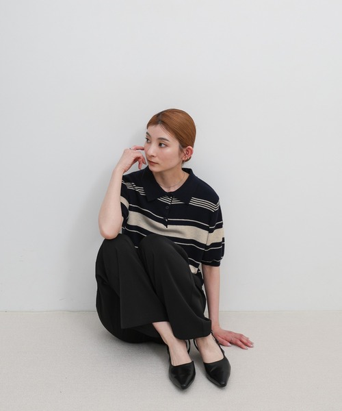 「select MOCA」 半袖ニット FREE ブラウン レディース_画像9