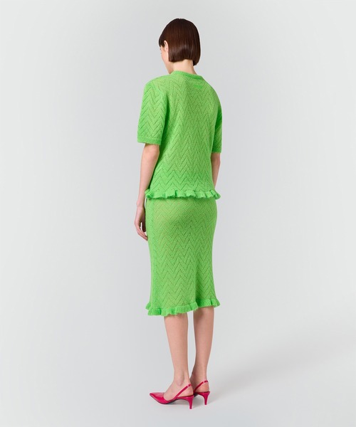 MSGM（エムエスジーエム） スカート マイクロフリル シアーニット