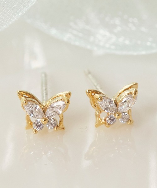 【魅力的なデザイン♪】CHANEL ピアス ビジュー 蝶 バタフライ 蝶 ピアス バタフライ ダイヤモンド プラチナ 18金 レディース