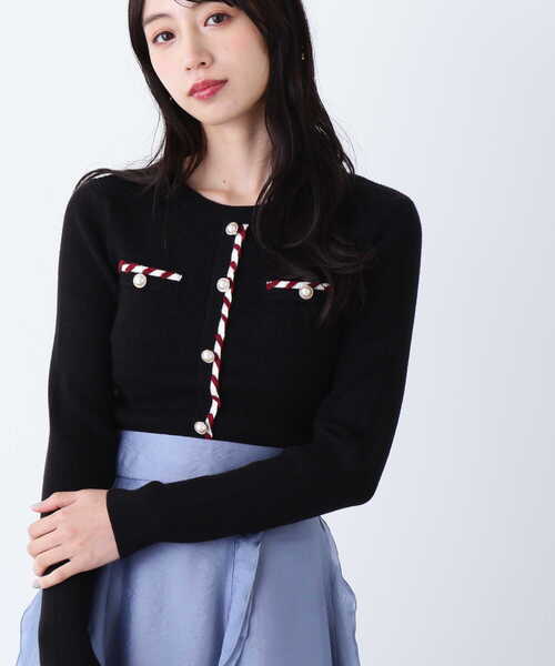 JILL by JILLSTUART - ジルバイジルスチュアート　トリミングニット　ブラック JILL by JILL STUART（ジルバイジルスチュアート） ニット セーター