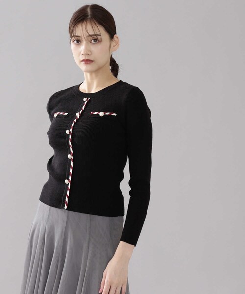 JILL by JILLSTUART - ジルバイジルスチュアート　トリミングニット　ブラック JILL by JILL STUART（ジルバイジルスチュアート） ニット セーター