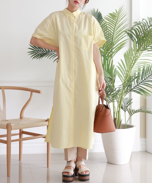 シャツワンピ 洗える】シャツワンピース / Tiaclasse L | ファッション通販