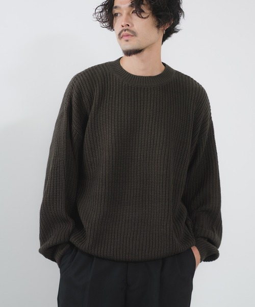 Niche. / ニット・セーター(厚手)/M/ウール/BLK NULL セーター ニット 「NULL」畦編み クルーネック プルオーバー