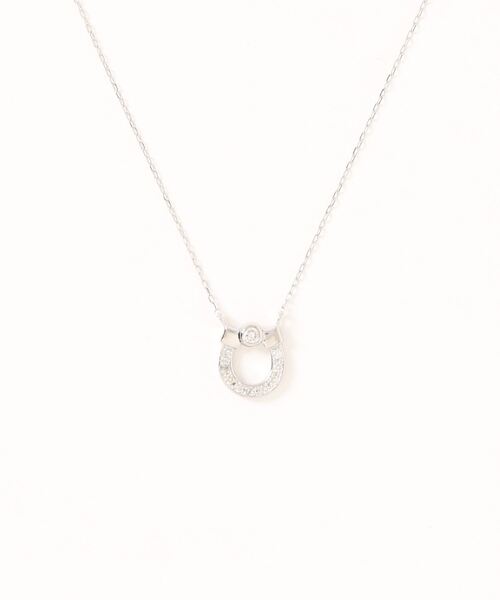 コンアフェット Pt900/850 ダイヤホースシューネックレス con affetto(ファッション) ネックレス Pt900/850ダイヤホース