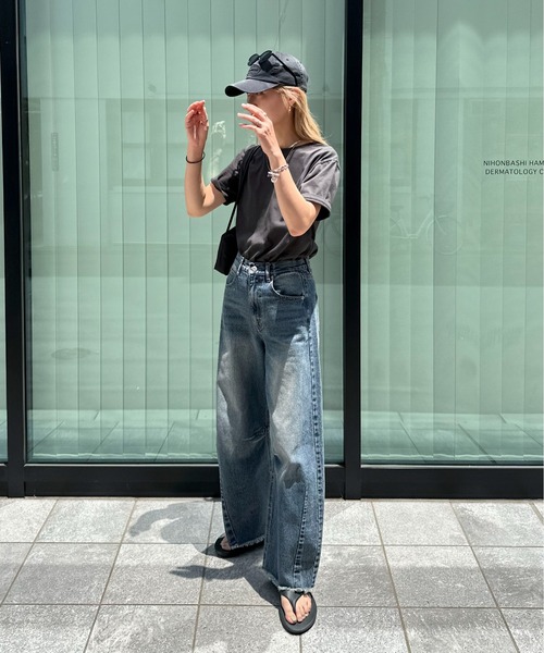 soorploom デニム SAROUEL Denim /サルエル デニム‐WB23314-MID BLUE | woadblue