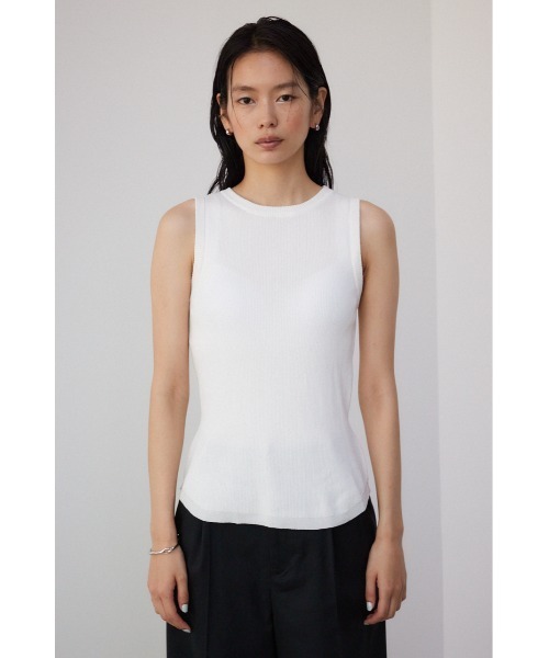 DVF❤︎ニットタンクトップブルー 新品未使用 miniministore タンクトップ ノースリーブ ニットタンクトップ V