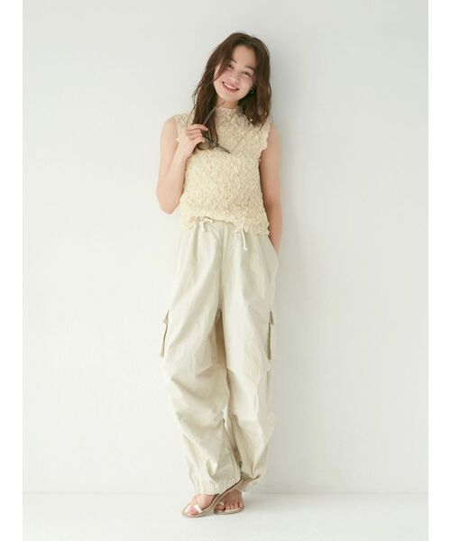 Ungrid - ungrid♡チェックノースリブラウス♡ Ungrid ブラウス シャツ ジャガードノースリブラウス レディース