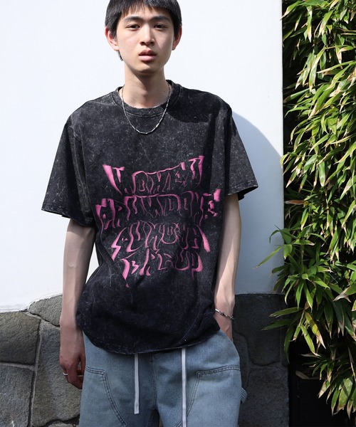 tシャツ HOOK -select- 英字プリントウォッシュビッグTEE (SS) メンズ