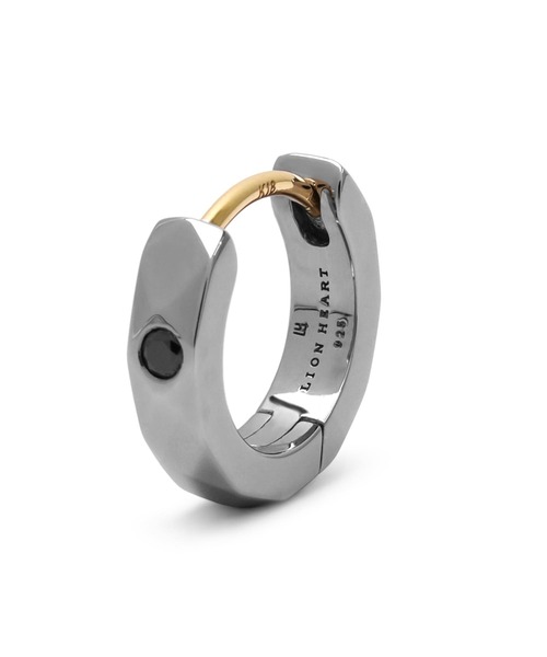 【LION HEART】カッティングフープピアス シルバー925 LION HEART ピアス 「LION HEART」LH for Gift カッティング