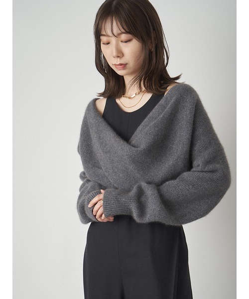 ミースロへ　ツイストデザインニット　グレー　現行品 MIESROHE ニット セーター 「ZOZOTOWN・USAGI ONLINE限定