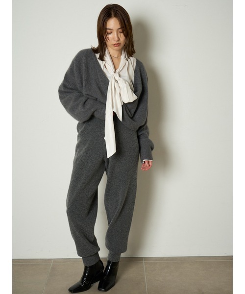 ミースロへ　ツイストデザインニット　グレー　現行品 MIESROHE ニット セーター 「ZOZOTOWN・USAGI ONLINE限定
