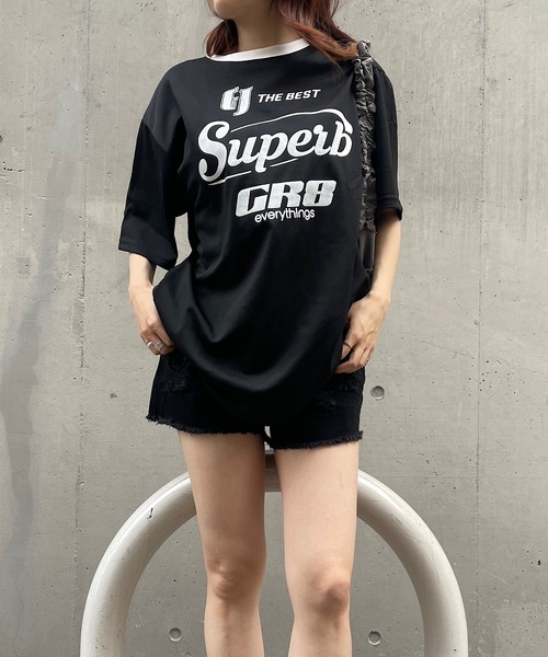 Roger&Raw tシャツ メッシュユニフォーム風Tシャツ レディース 