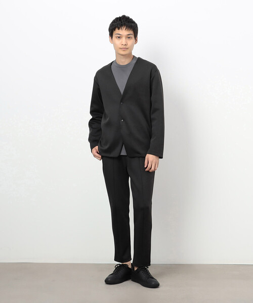 【CTHY】 ノーカラージャケット ブラックセットアップ COMME CA ISM ジャケット ノーカラージャケット 「セットアップ
