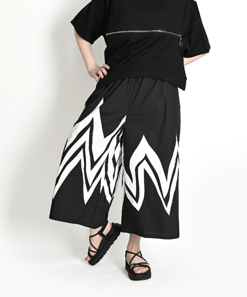marai パンツ モノトーン ワイドフレアパンツ レディース メンズ 