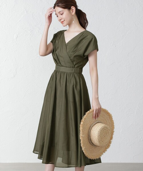 EPOCA THE SHOP 「EPOCA SHOP」 半袖ワンピース 36 グリーン