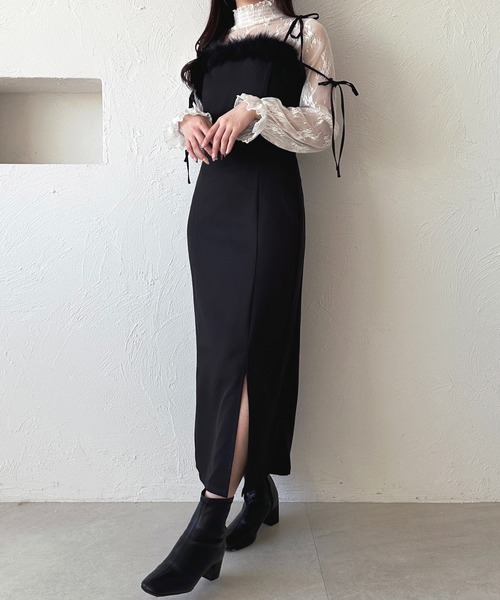 M-PREMIER ♡新品未使用♡定番ふわふわパニエつきワンピース Newans(ハッシュニュアンス)のボリュームチェックキャミワンピ