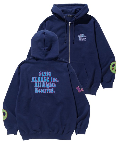 XLARGE」 ジップアップパーカー L ネイビー メンズ : 89208306 