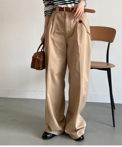 【LILY BROWN】×Dickies ステッチワークタックバギーパンツ LILY BROWN チノパン 「Dickies×LILYBROWN」ステッチワーク